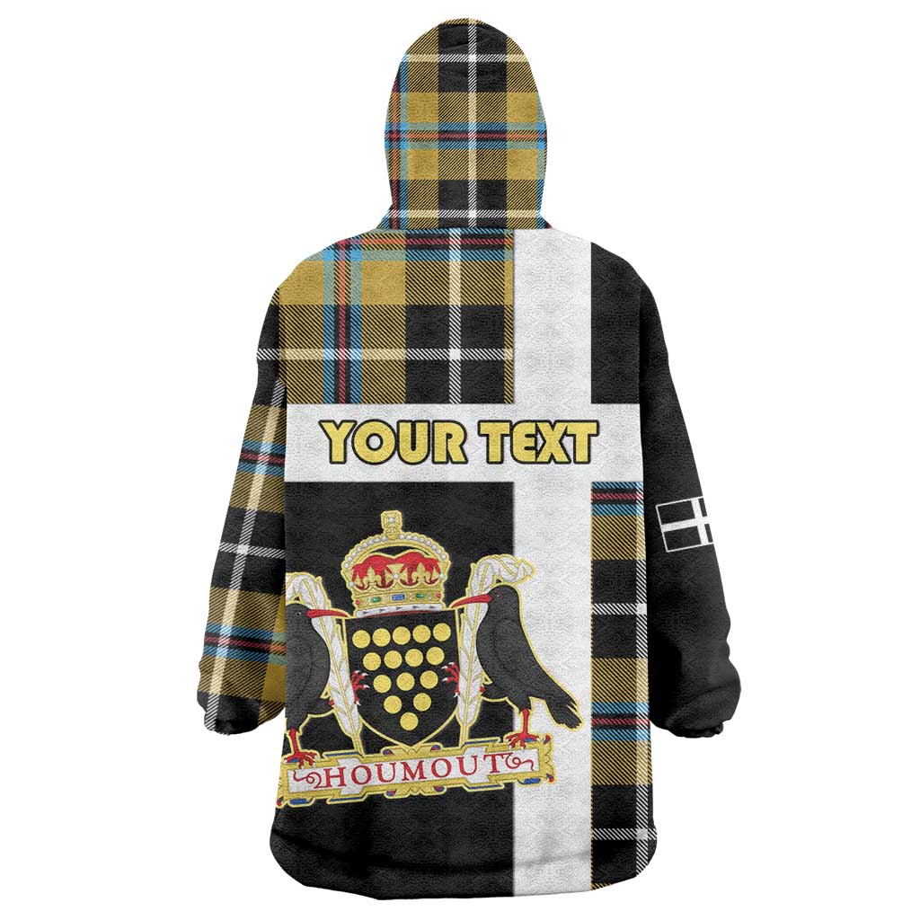 Personalized Cornwall Wearable Blanket Hoodie Coat Of Arms - Cornish Tartan - Wonder Print Shop