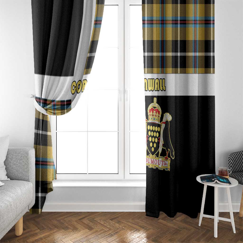 Cornwall Window Curtain Coat Of Arms - Cornish Tartan - Wonder Print Shop
