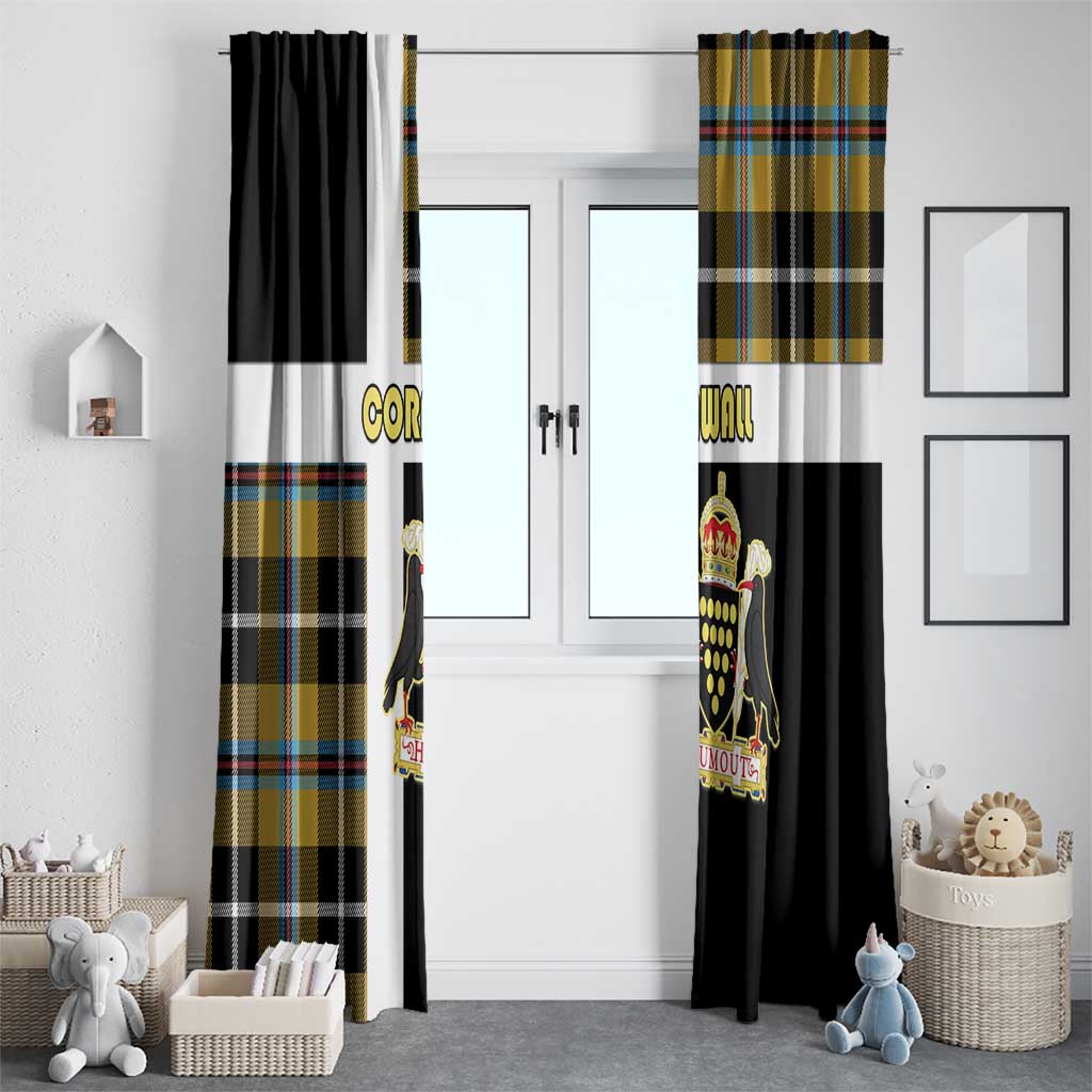 Cornwall Window Curtain Coat Of Arms - Cornish Tartan - Wonder Print Shop