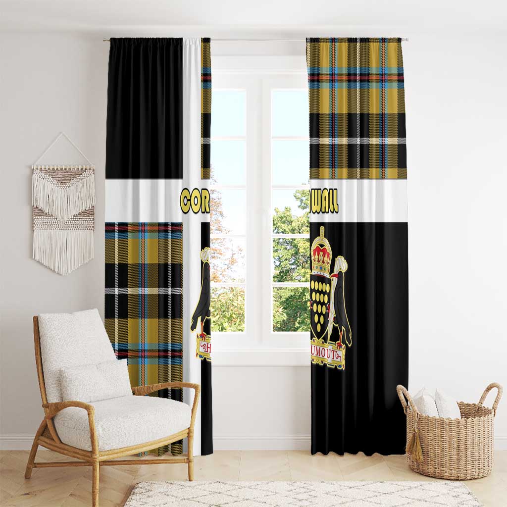 Cornwall Window Curtain Coat Of Arms - Cornish Tartan - Wonder Print Shop