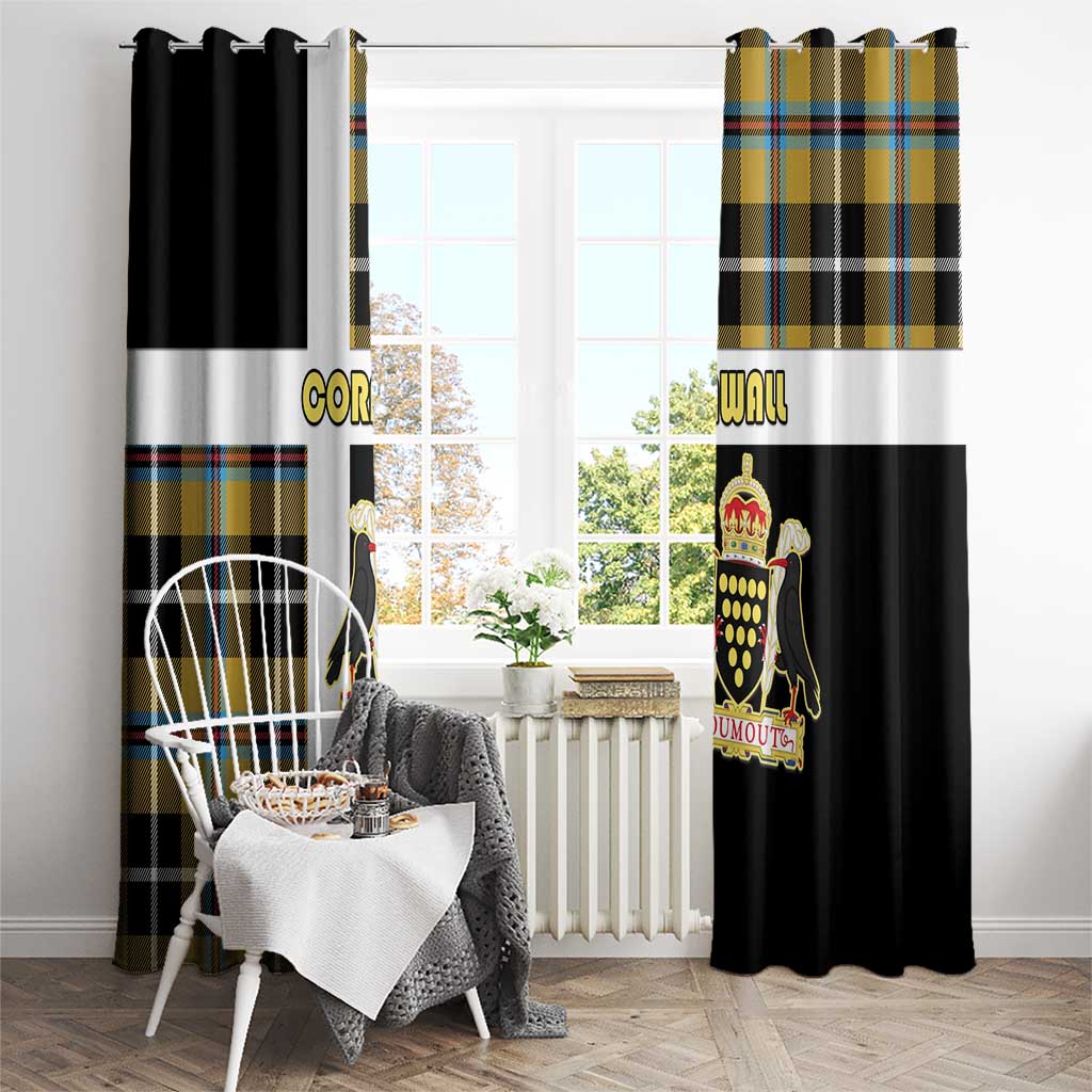 Cornwall Window Curtain Coat Of Arms - Cornish Tartan - Wonder Print Shop