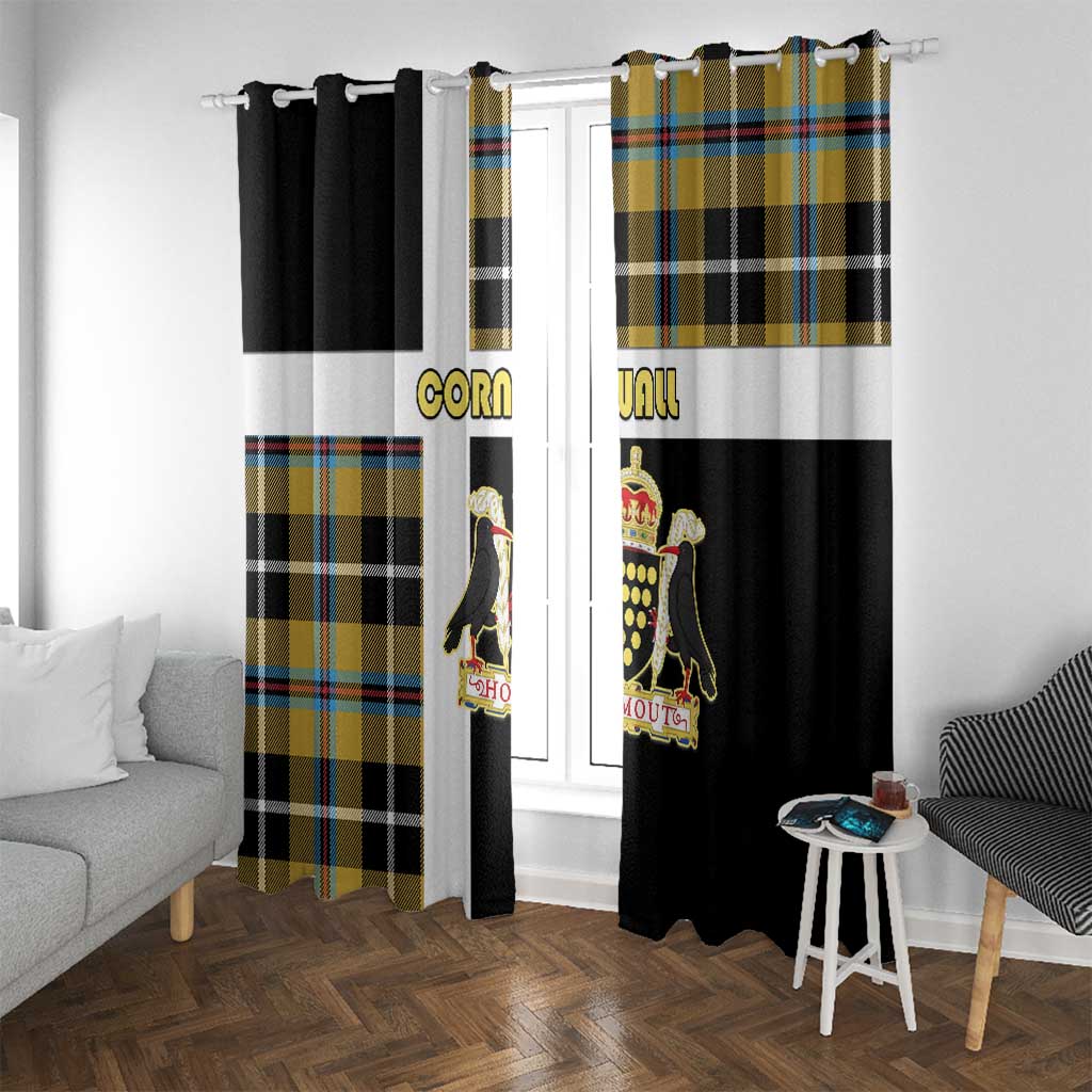 Cornwall Window Curtain Coat Of Arms - Cornish Tartan - Wonder Print Shop