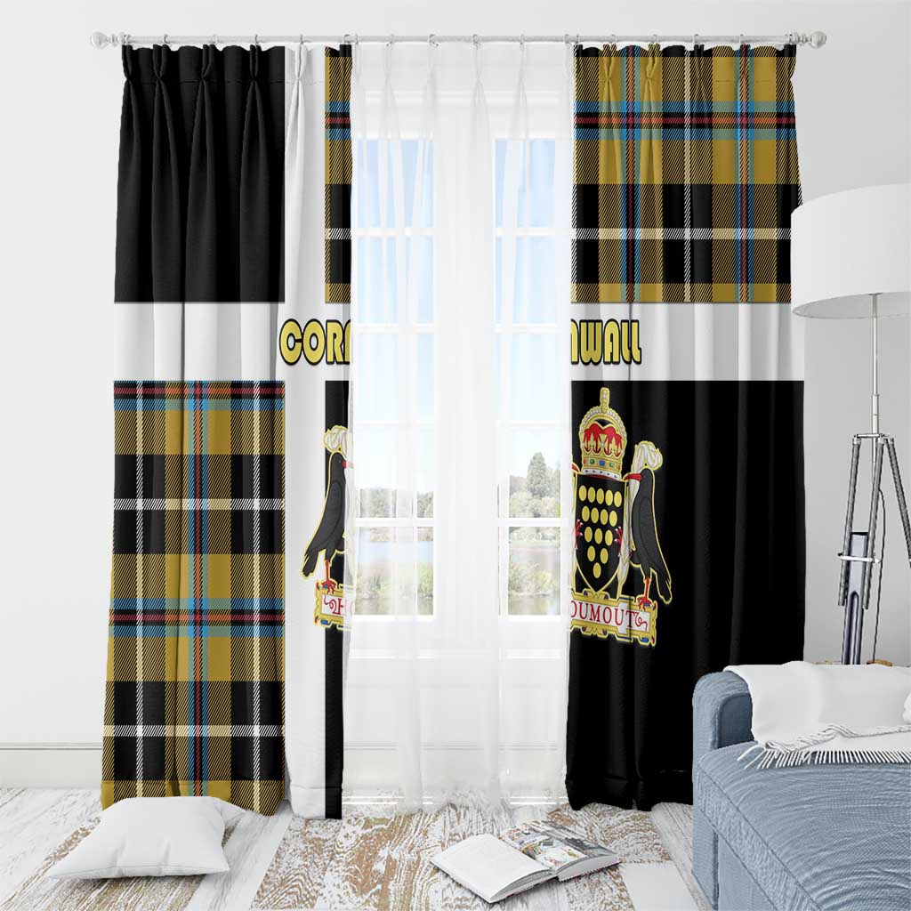 Cornwall Window Curtain Coat Of Arms - Cornish Tartan - Wonder Print Shop