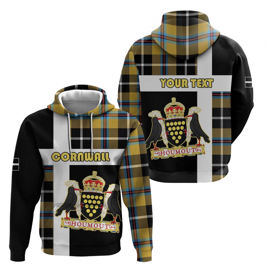 Personalized Cornwall Zip Hoodie Coat Of Arms - Cornish Tartan - Wonder Print Shop