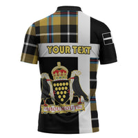 Personalized Cornwall Zipper Polo Shirt Coat Of Arms - Cornish Tartan - Wonder Print Shop
