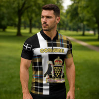 Personalized Cornwall Zipper Polo Shirt Coat Of Arms - Cornish Tartan - Wonder Print Shop