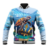 Personalised Barbados Sea Turtle Baseball Jacket Ocean Style - Wonder Print Shop