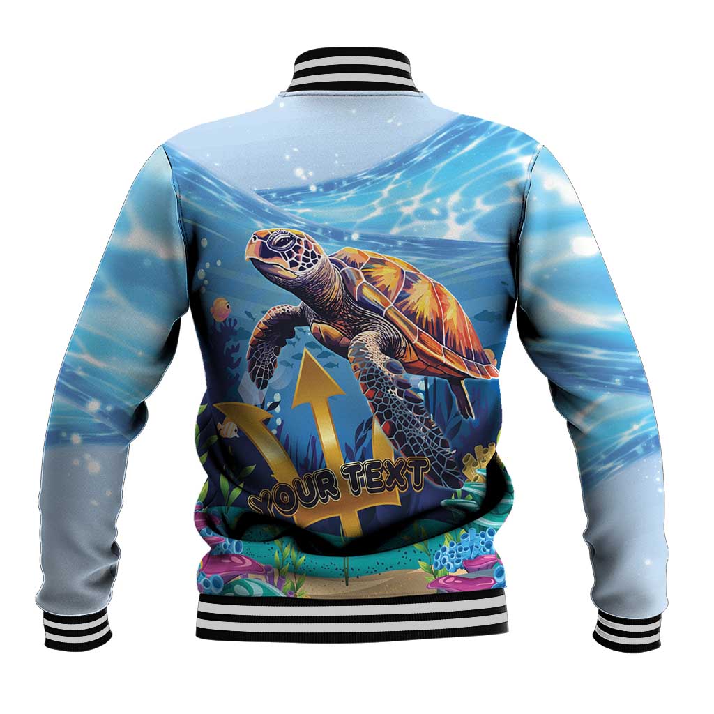 Personalised Barbados Sea Turtle Baseball Jacket Ocean Style - Wonder Print Shop