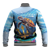 Personalised Barbados Sea Turtle Baseball Jacket Ocean Style - Wonder Print Shop