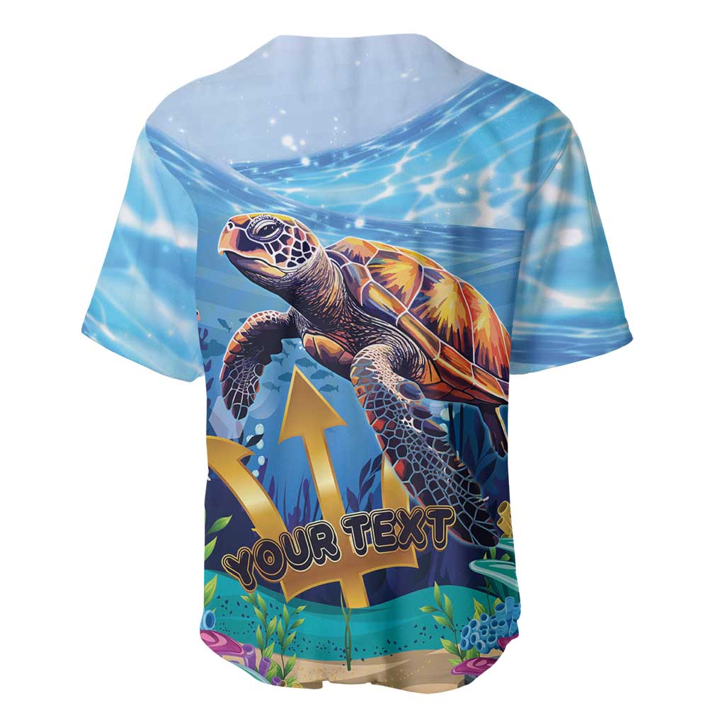 Personalised Barbados Sea Turtle Baseball Jersey Ocean Style - Wonder Print Shop