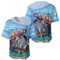 Personalised Barbados Sea Turtle Baseball Jersey Ocean Style - Wonder Print Shop