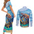Personalised Barbados Sea Turtle Couples Matching Short Sleeve Bodycon Dress and Long Sleeve Button Shirt Ocean Style - Wonder Print Shop