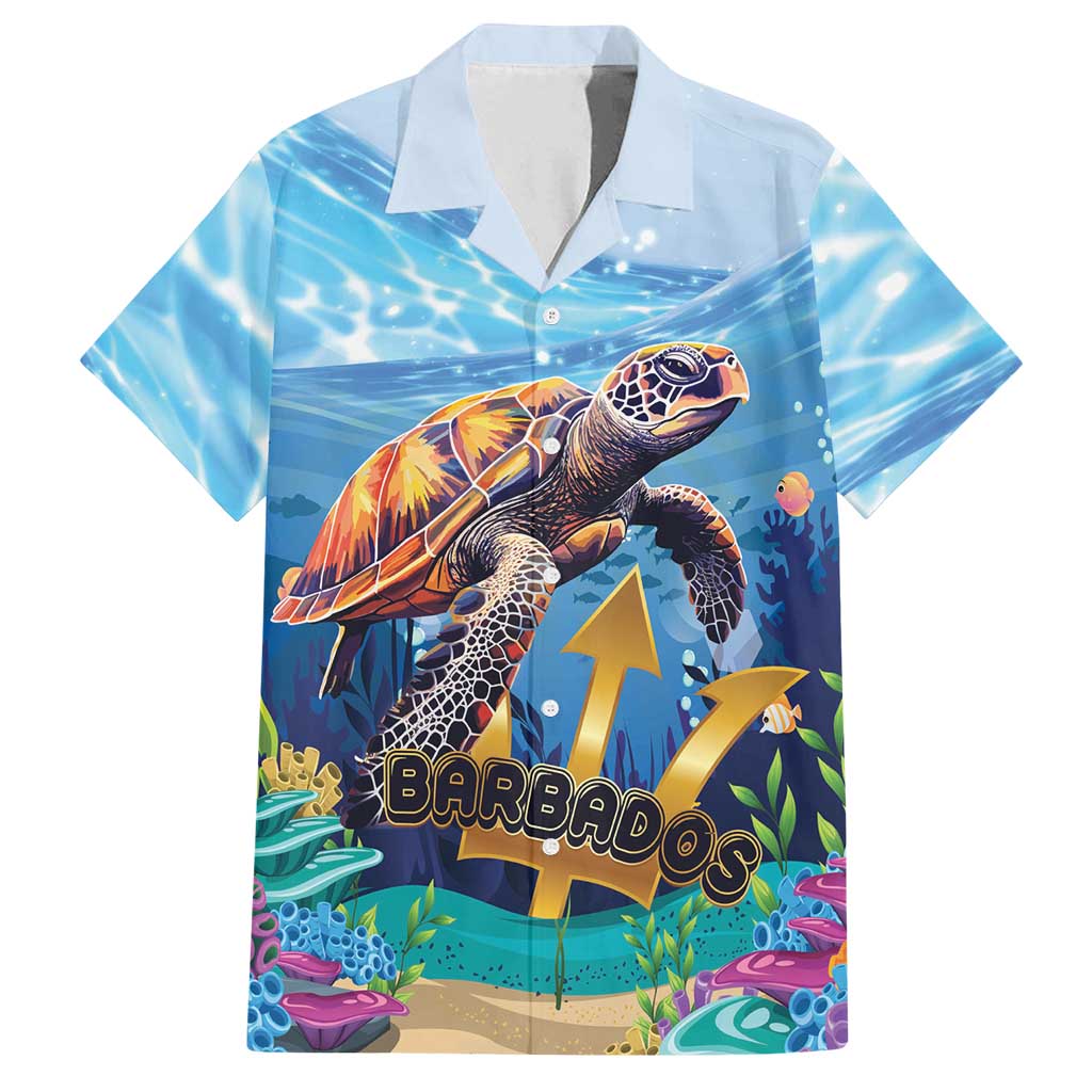 Personalised Barbados Sea Turtle Family Matching Summer Maxi Dress and Hawaiian Shirt Ocean Style - Wonder Print Shop