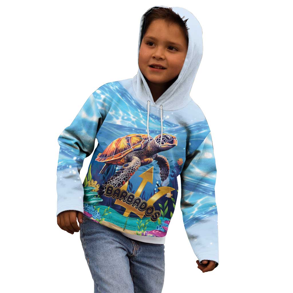 Personalised Barbados Sea Turtle Kid Hoodie Ocean Style - Wonder Print Shop