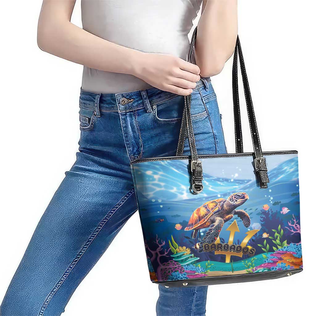 Barbados Sea Turtle Leather Tote Bag Ocean Style - Wonder Print Shop