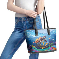 Barbados Sea Turtle Leather Tote Bag Ocean Style - Wonder Print Shop