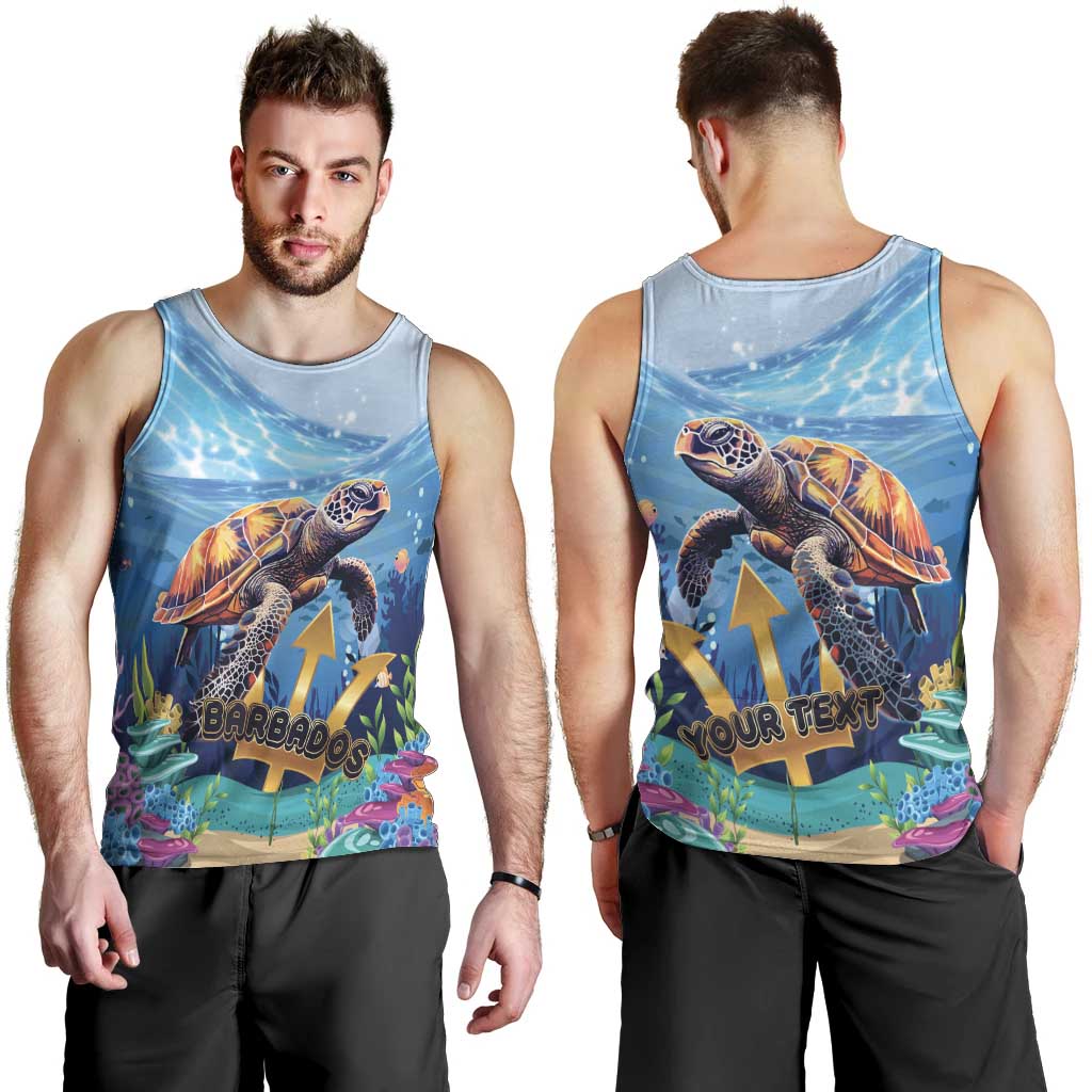 Personalised Barbados Sea Turtle Men Tank Top Ocean Style - Wonder Print Shop