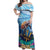 Personalised Barbados Sea Turtle Off Shoulder Maxi Dress Ocean Style - Wonder Print Shop