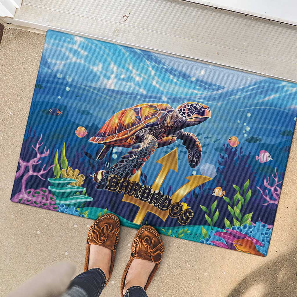 Barbados Sea Turtle Rubber Doormat Ocean Style - Wonder Print Shop