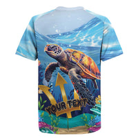 Personalised Barbados Sea Turtle Rugby Jersey Ocean Style - Wonder Print Shop