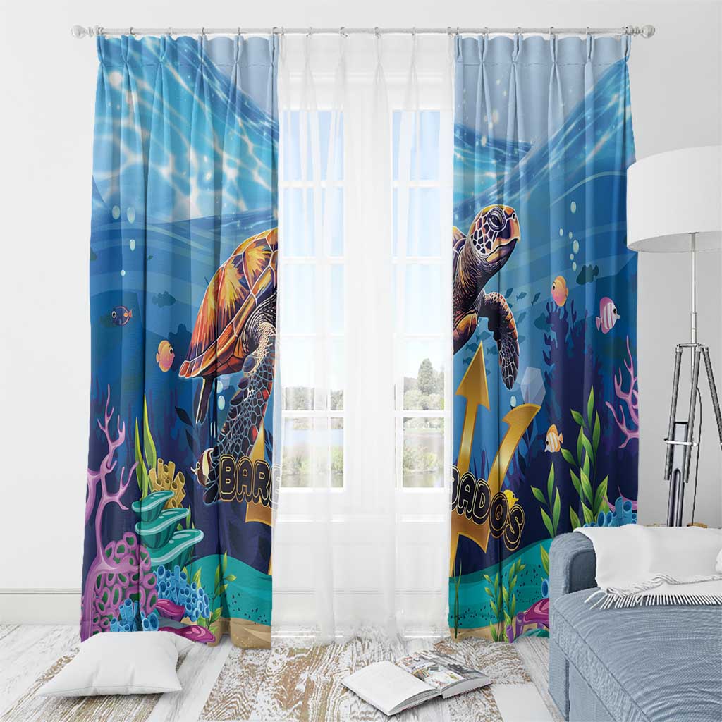 Barbados Sea Turtle Window Curtain Ocean Style - Wonder Print Shop