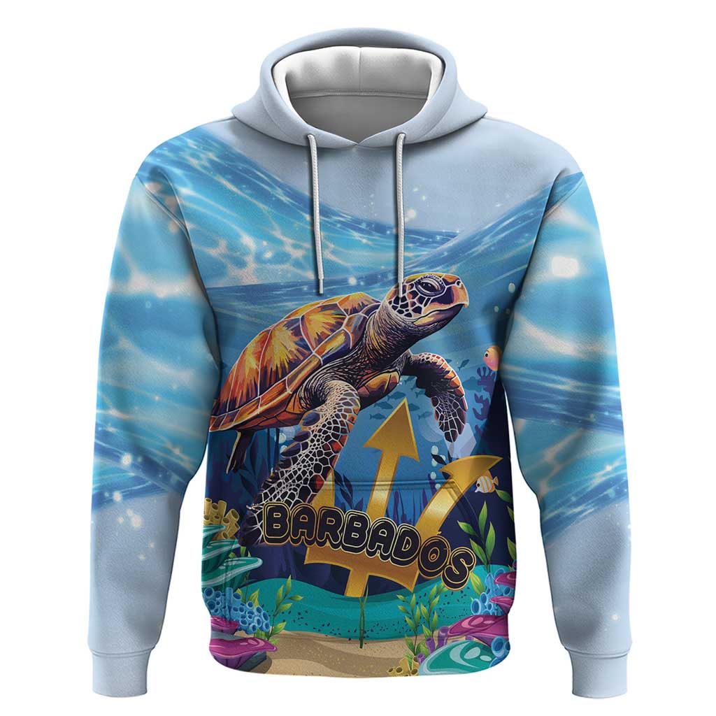Personalised Barbados Sea Turtle Zip Hoodie Ocean Style - Wonder Print Shop