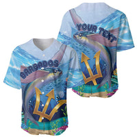 Personalised Barbados Flying Fish Baseball Jersey Ocean Style - Wonder Print Shop