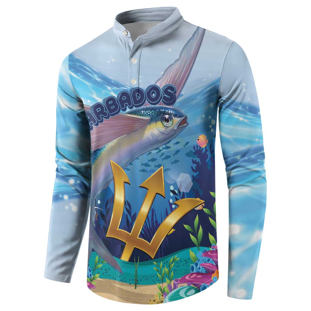 Personalised Barbados Flying Fish Button Sweatshirt Ocean Style - Wonder Print Shop