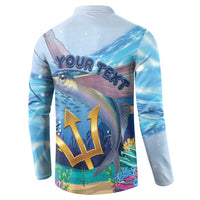 Personalised Barbados Flying Fish Button Sweatshirt Ocean Style - Wonder Print Shop