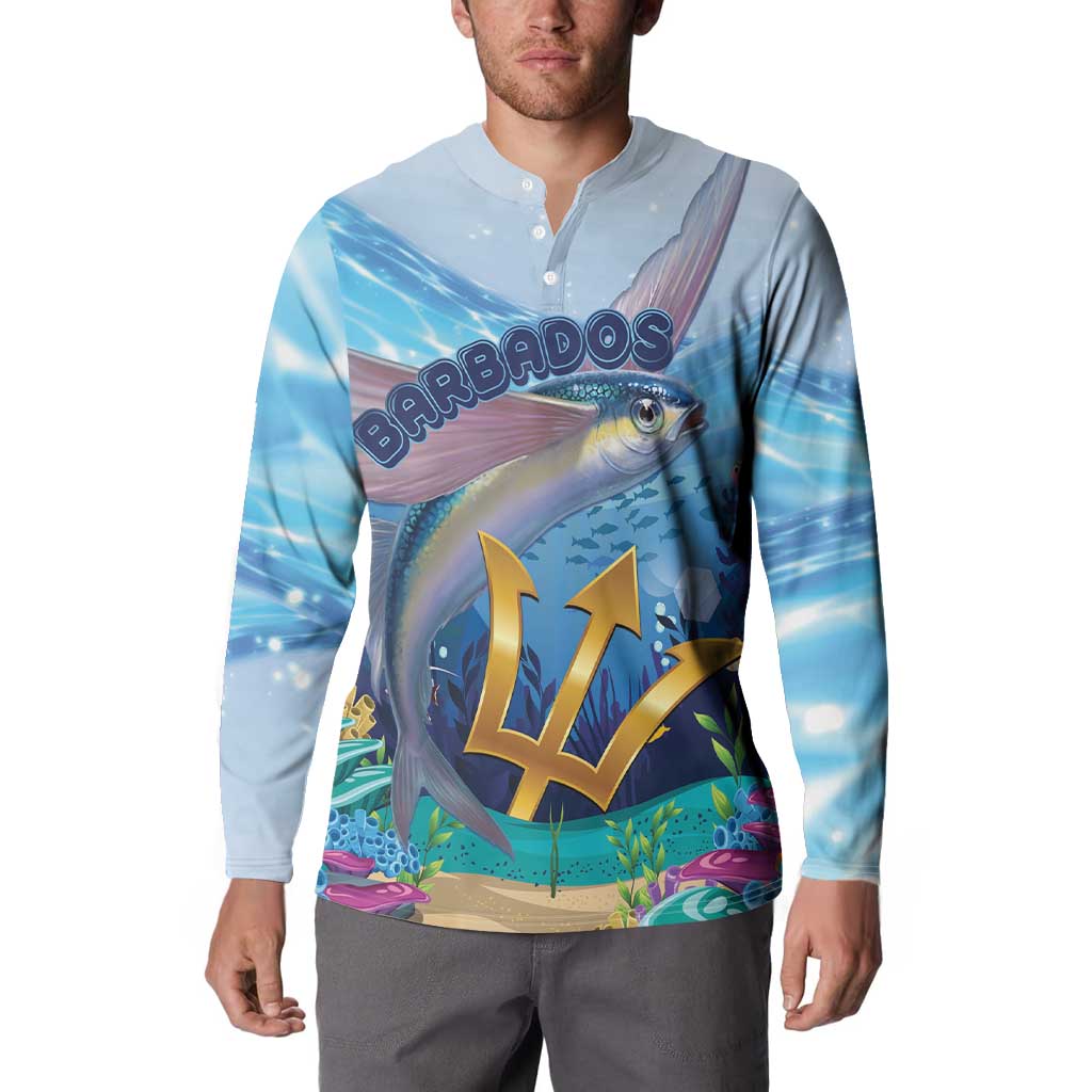 Personalised Barbados Flying Fish Button Sweatshirt Ocean Style - Wonder Print Shop
