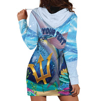 Personalised Barbados Flying Fish Hoodie Dress Ocean Style - Wonder Print Shop