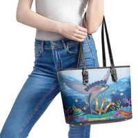 Barbados Flying Fish Leather Tote Bag Ocean Style - Wonder Print Shop