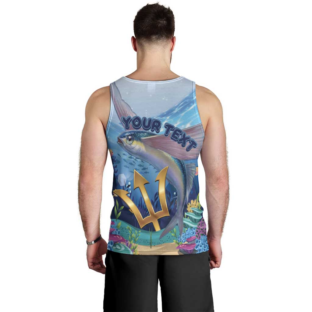 Personalised Barbados Flying Fish Men Tank Top Ocean Style - Wonder Print Shop