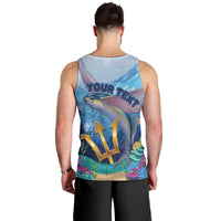 Personalised Barbados Flying Fish Men Tank Top Ocean Style - Wonder Print Shop
