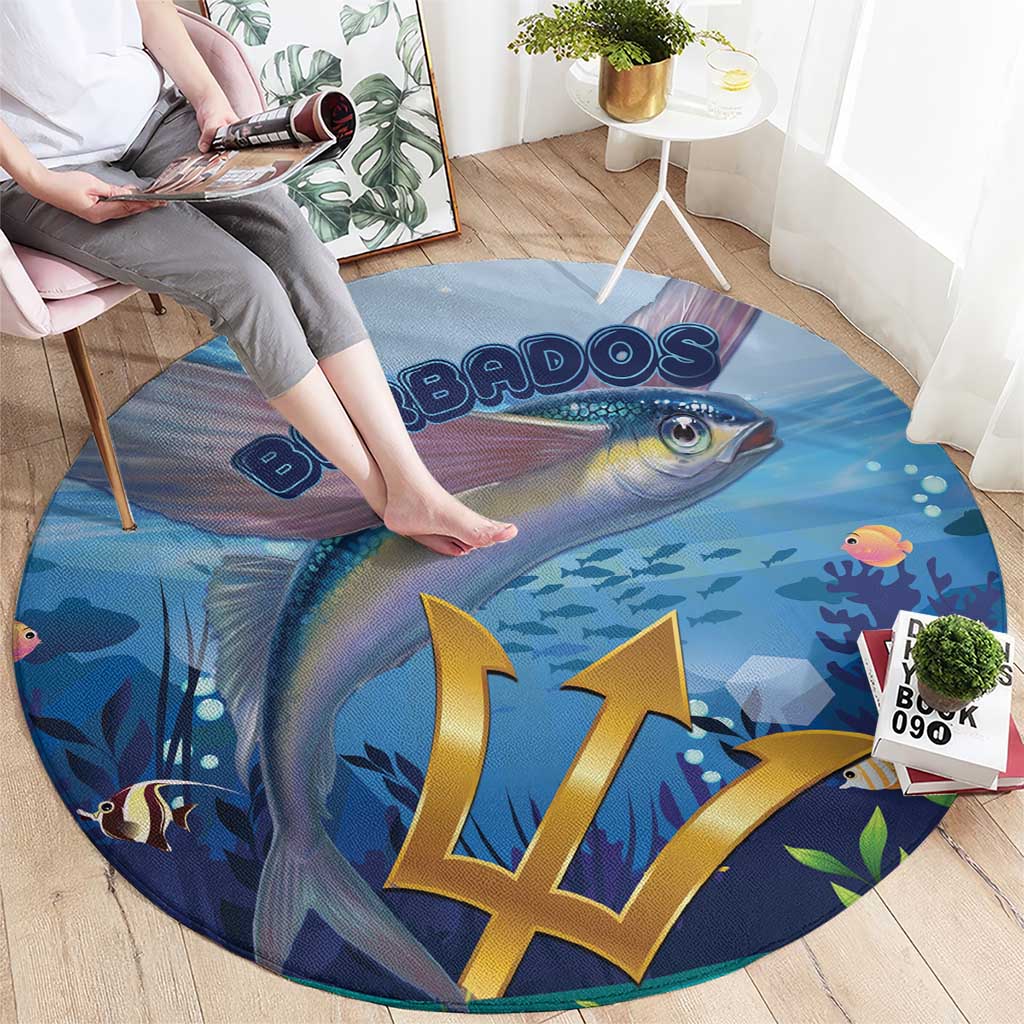 Barbados Flying Fish Round Carpet Ocean Style