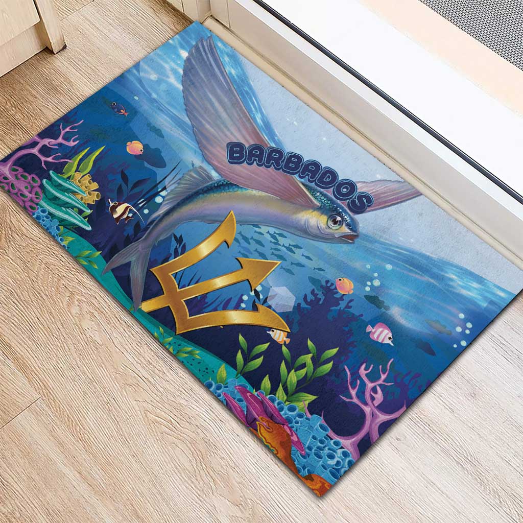 Barbados Flying Fish Rubber Doormat Ocean Style - Wonder Print Shop