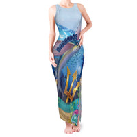 Personalised Barbados Flying Fish Tank Maxi Dress Ocean Style - Wonder Print Shop