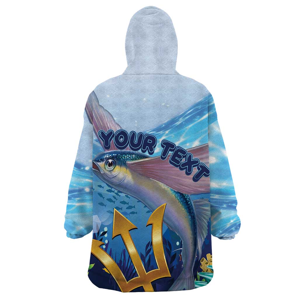 Personalised Barbados Flying Fish Wearable Blanket Hoodie Ocean Style - Wonder Print Shop