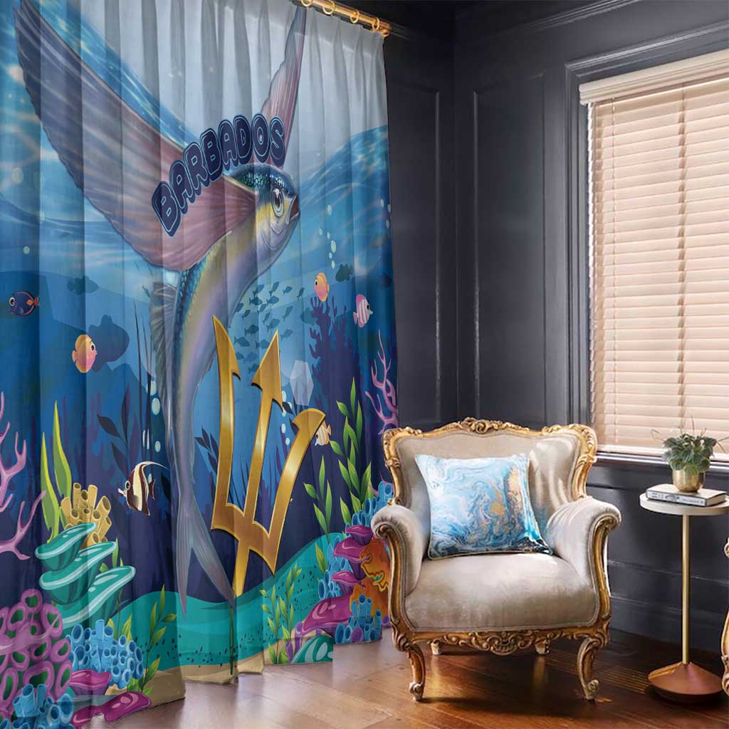 Barbados Flying Fish Window Curtain Ocean Style - Wonder Print Shop