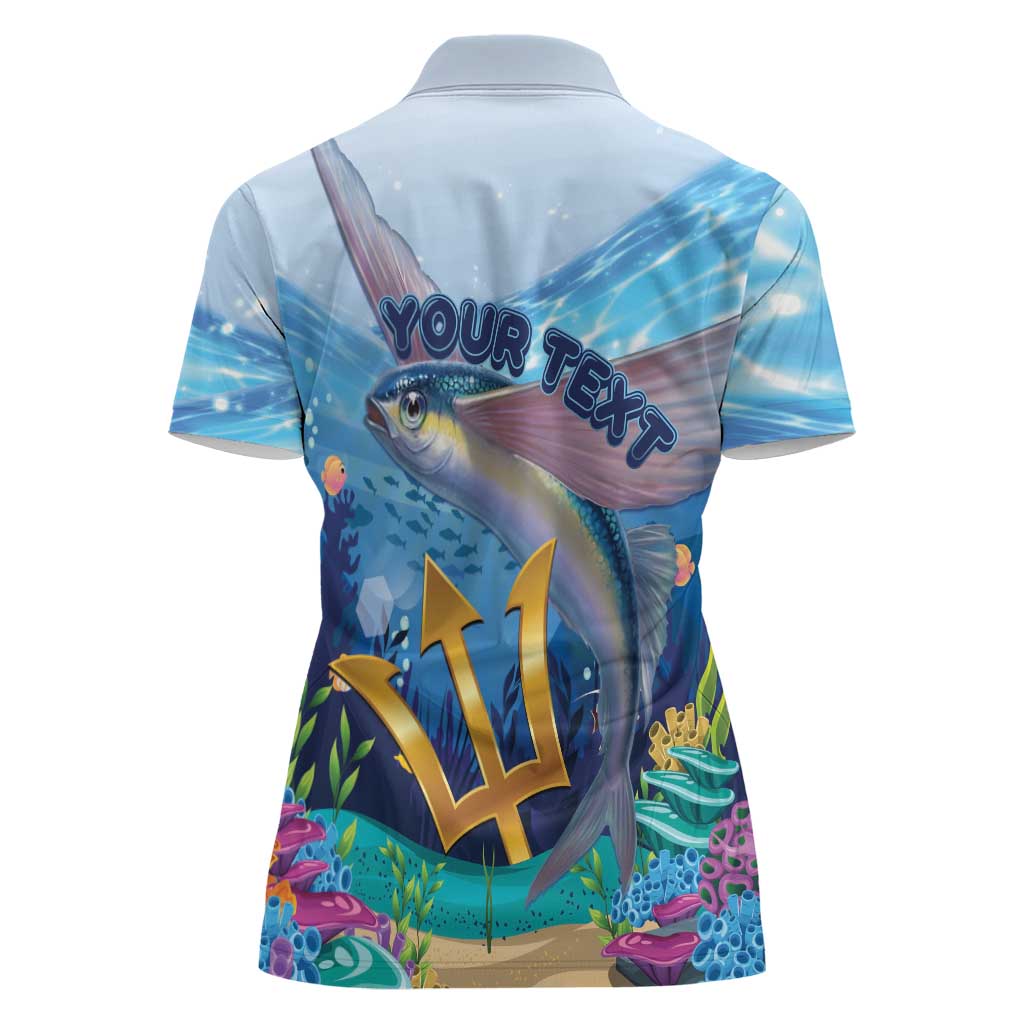 Personalised Barbados Flying Fish Women Polo Shirt Ocean Style - Wonder Print Shop