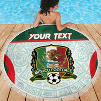 Custom Mexico Football Beach Blanket Aztec Pattern - Wonder Print Shop