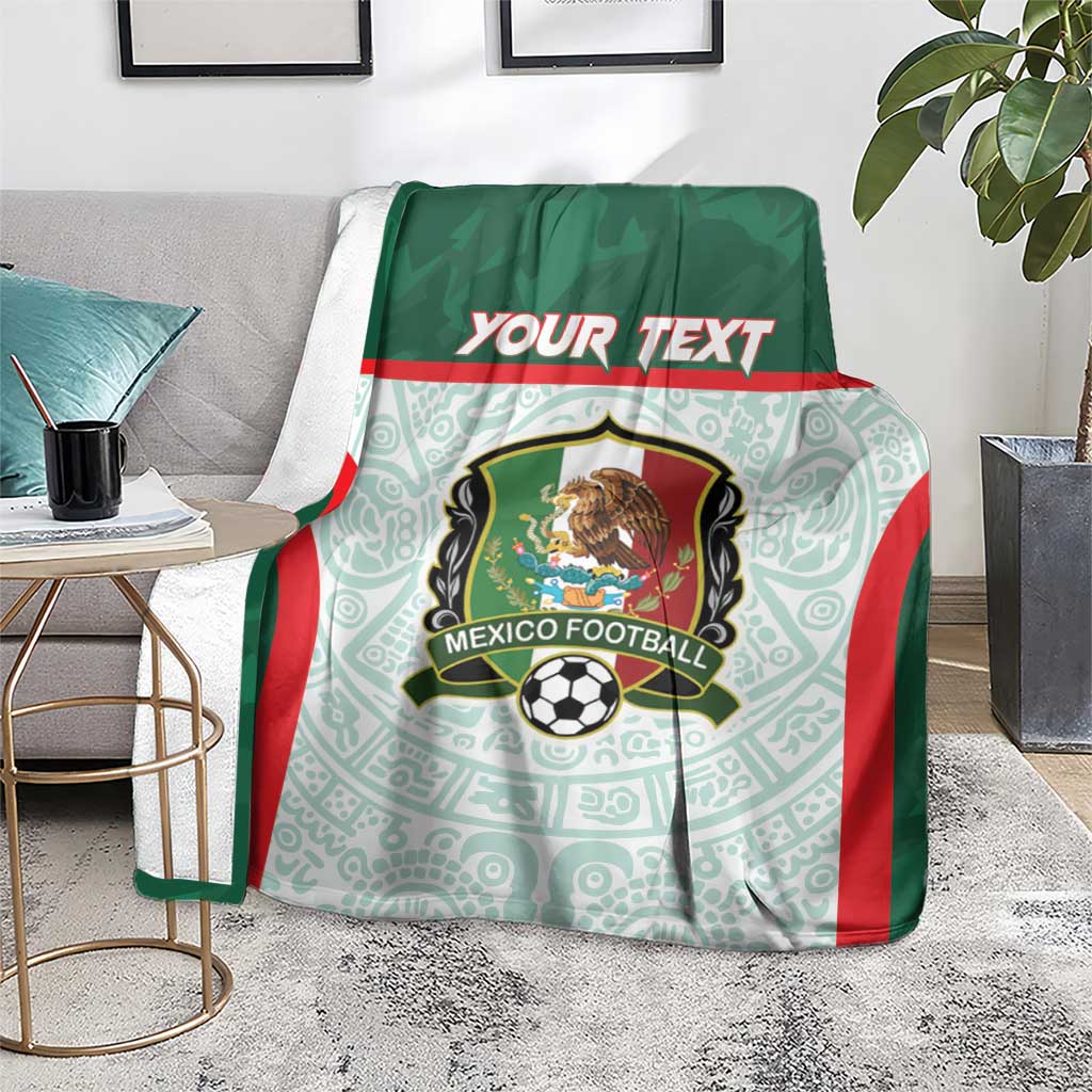 Custom Mexico Football Blanket Aztec Pattern