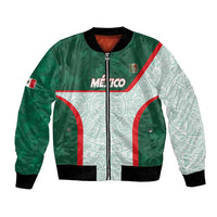 Custom Mexico Football Bomber Jacket Aztec Pattern - Wonder Print Shop