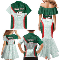 Custom Mexico Football Family Matching Mermaid Dress and Hawaiian Shirt Aztec Pattern - Wonder Print Shop