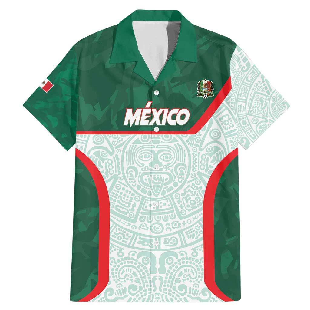 Custom Mexico Football Family Matching Mermaid Dress and Hawaiian Shirt Aztec Pattern - Wonder Print Shop
