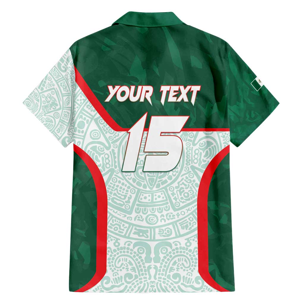 Custom Mexico Football Family Matching Off Shoulder Maxi Dress and Hawaiian Shirt Aztec Pattern - Wonder Print Shop