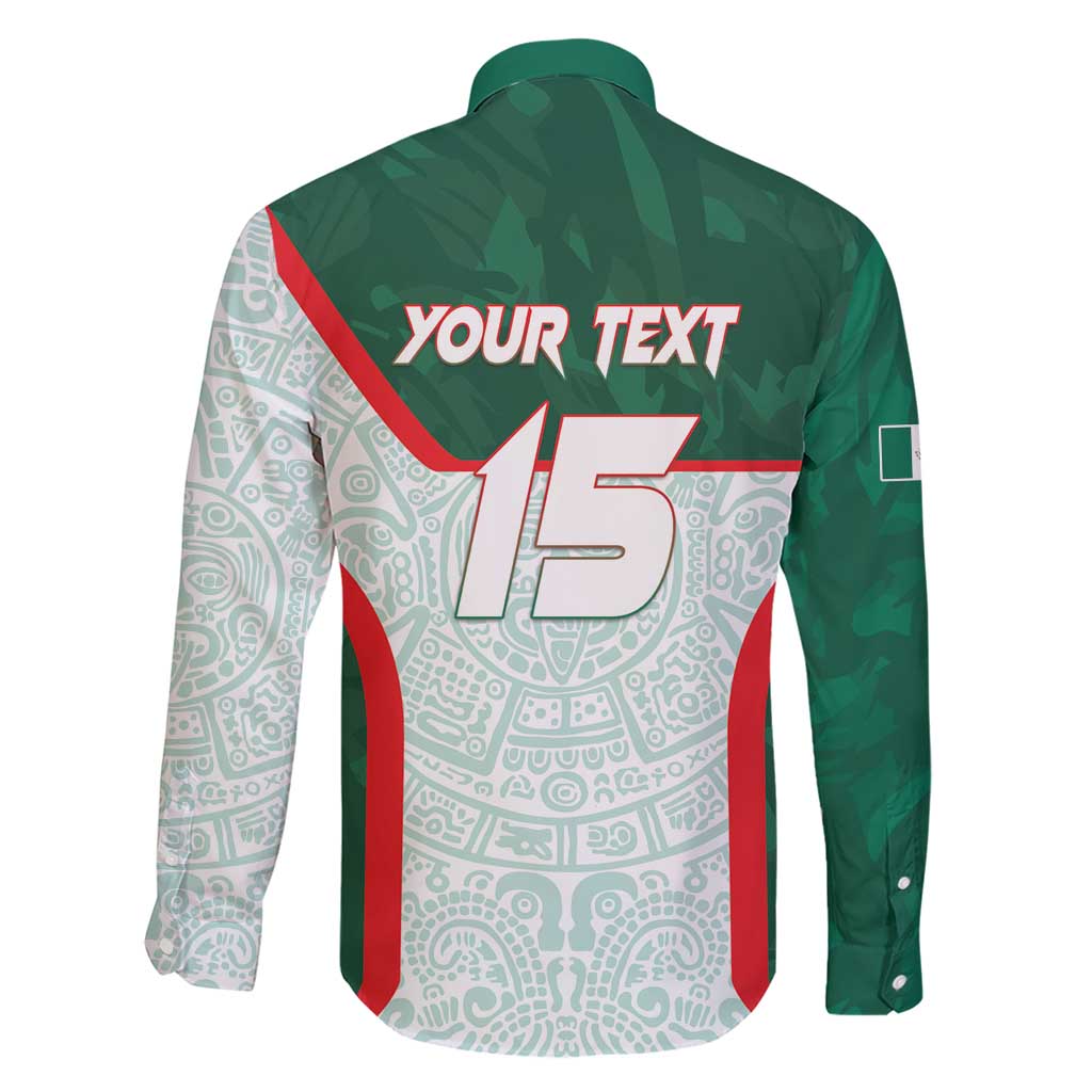 Custom Mexico Football Family Matching Short Sleeve Bodycon Dress and Hawaiian Shirt Aztec Pattern - Wonder Print Shop