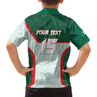 Custom Mexico Football Family Matching Summer Maxi Dress and Hawaiian Shirt Aztec Pattern - Wonder Print Shop