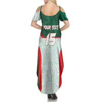 Custom Mexico Football Family Matching Summer Maxi Dress and Hawaiian Shirt Aztec Pattern - Wonder Print Shop
