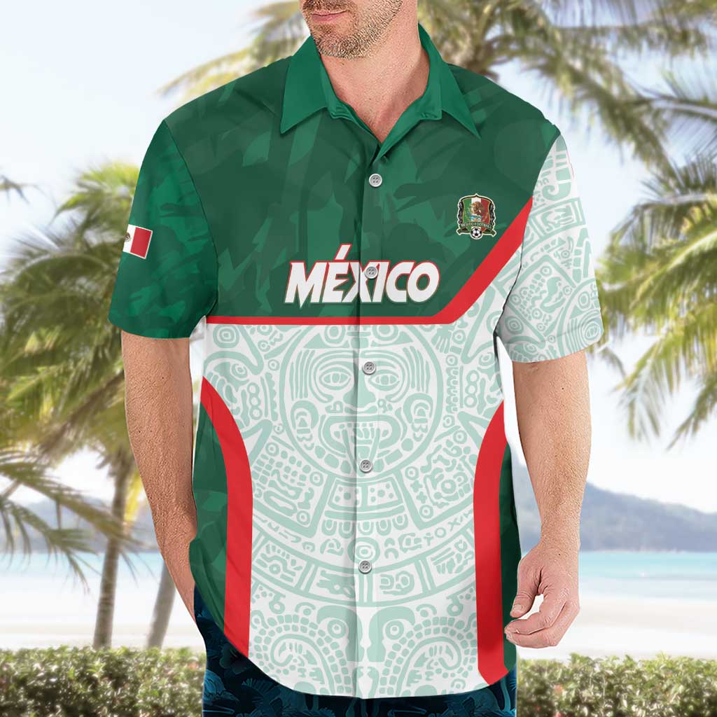 Custom Mexico Football Hawaiian Shirt Aztec Pattern - Wonder Print Shop